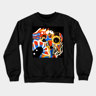 huitzil in dark warrior suit ecopop pattern arts Crewneck Sweatshirt